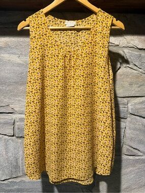 Van Heusen Yellow Floral Sleeveless Blouse